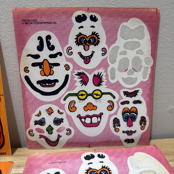 Vintage Halloween Pumpkin Face Stickers & The Egg Folks Stickers 1980s - Picture 5 of 13